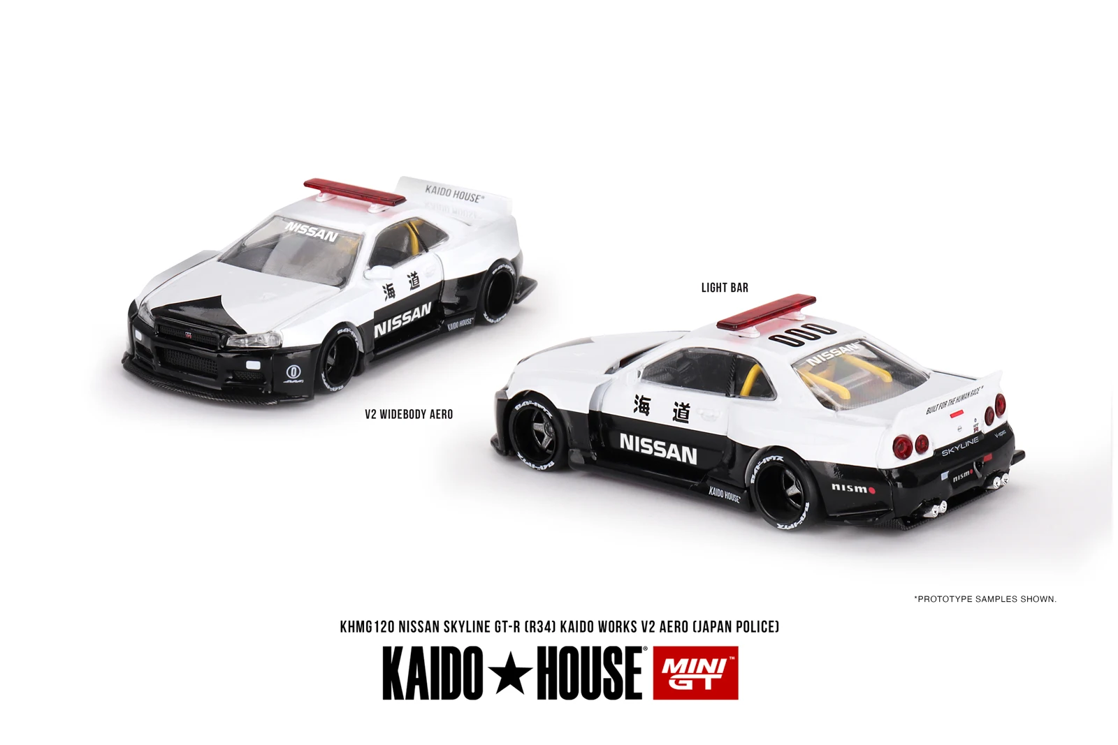 Kaido House + MINIGT 1/64 Nissan Skyline GT-R (R34)(R33) Honda NSX Racing Kaido Works V3 V2 KHMG Cars Alloy Diecast Metal Model
