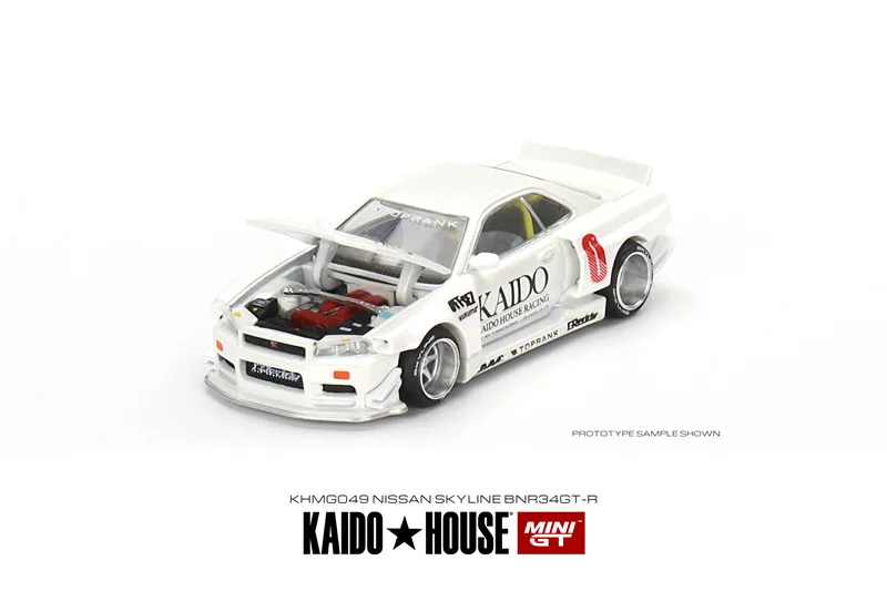 Kaido House + MINIGT 1/64 Nissan Skyline GT-R (R34)(R33) Honda NSX Racing Kaido Works V3 V2 KHMG Cars Alloy Diecast Metal Model