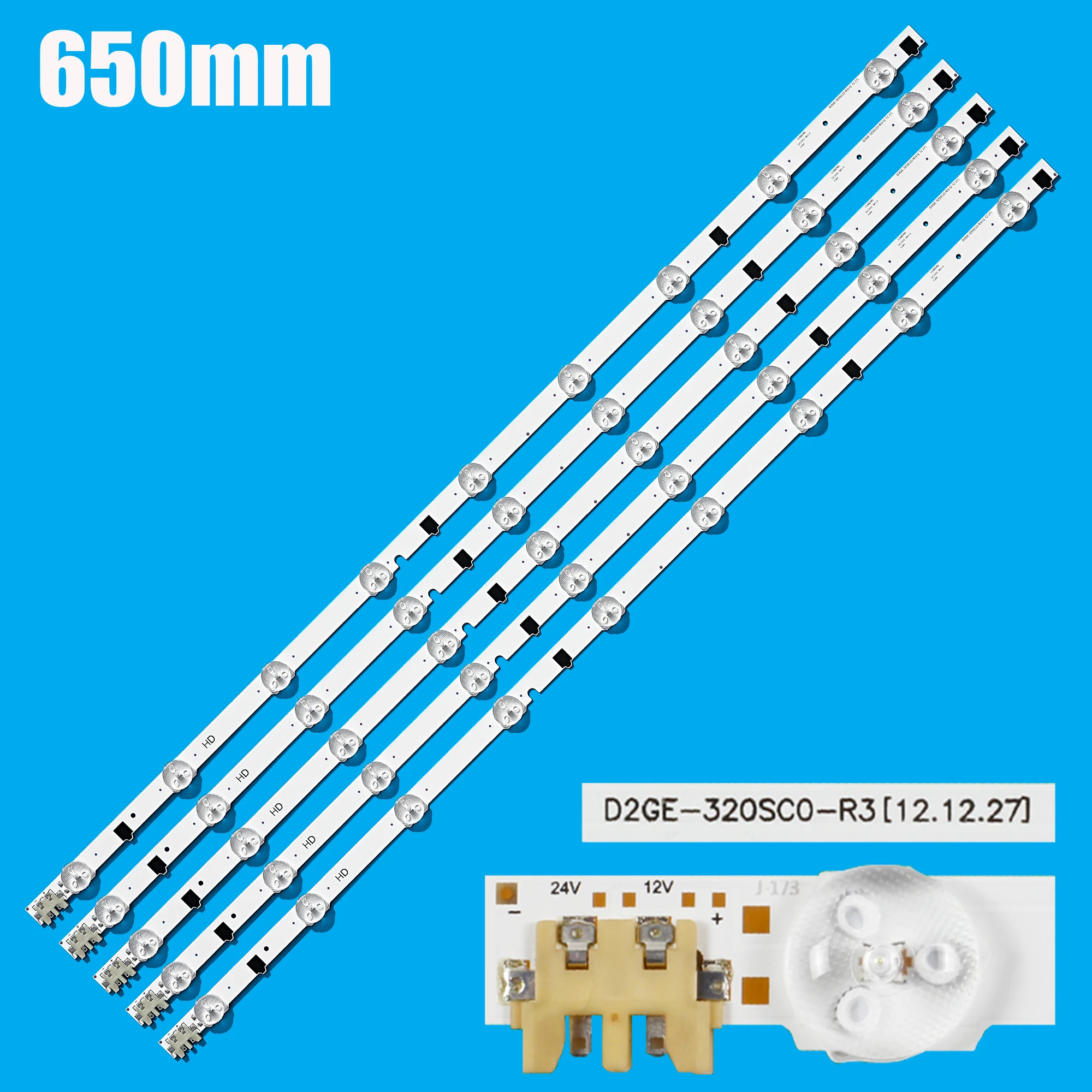 LED Strip For UE32F4000AW UE32F5000AK UE32F5030AW UE32F5300AW UE32F5300AK TV LED Backlight Strip Kit 9 Lamp Lens 5 Bands