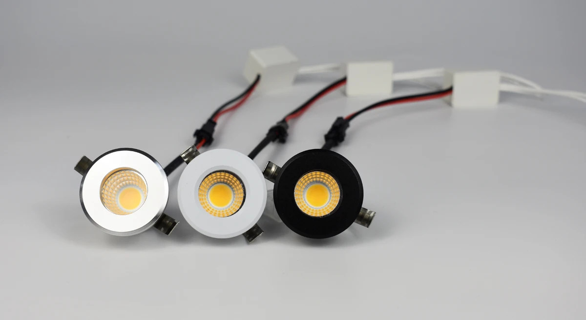 Small Recessed Ceiling LED Spot Light COB 3W 110V 220V Dimmable Driver Included for Home Showcase Cabinet Hotel Skirting Etc