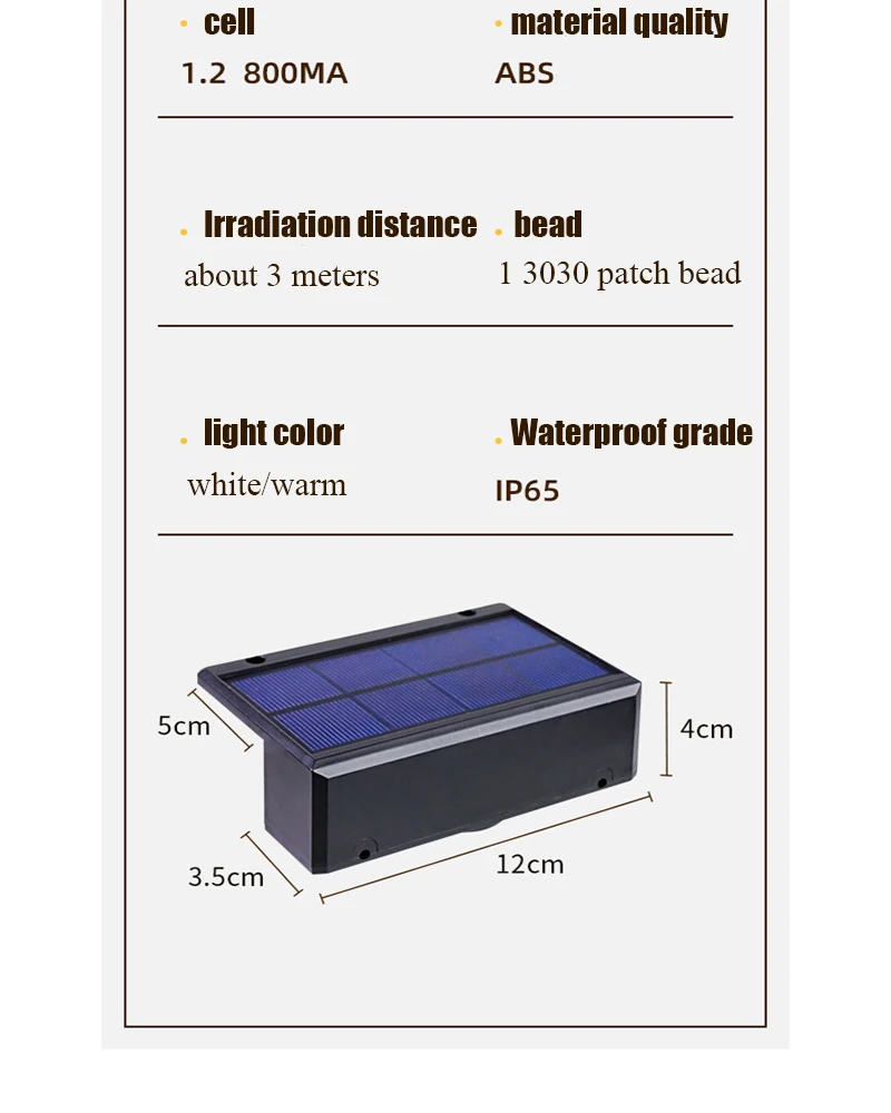 New Super Bright Solar Wall Lamp Waterproof Outdoor Garden Courtyard Fence Decor Wall Lamp Atmosphere Lamp