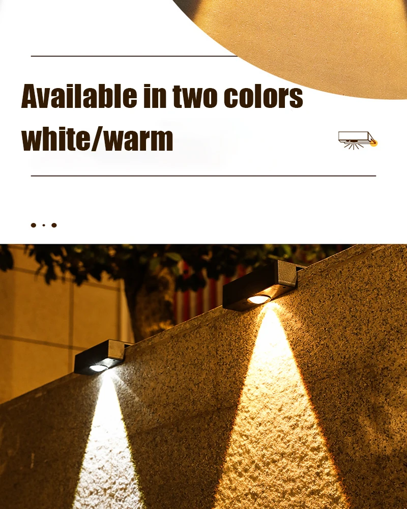 New Super Bright Solar Wall Lamp Waterproof Outdoor Garden Courtyard Fence Decor Wall Lamp Atmosphere Lamp