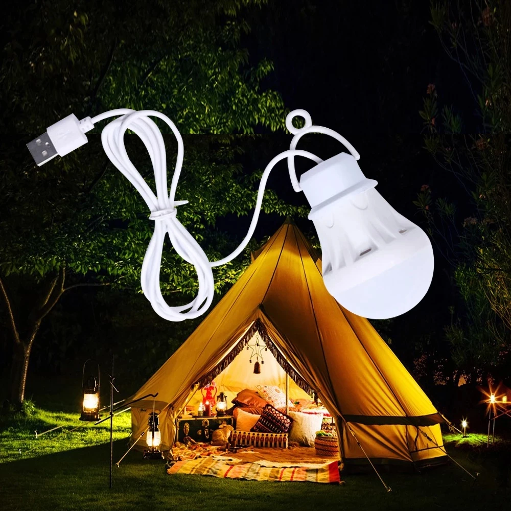 Portable Lantern Camp Lights USB Bulb 5W Power Outdoor Camping Multi Tool 5V LED for Tent Camping Gear Hiking USB Lamp