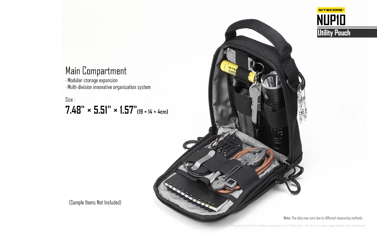 NITECORE NUP10 NUP20 Pocket Pouch Black Sling Bag 1000D Nylon Handbag Tactical Crossbody Bag Molle System Waist Bags Men Women