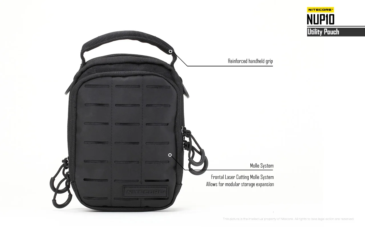 NITECORE NUP10 NUP20 Pocket Pouch Black Sling Bag 1000D Nylon Handbag Tactical Crossbody Bag Molle System Waist Bags Men Women
