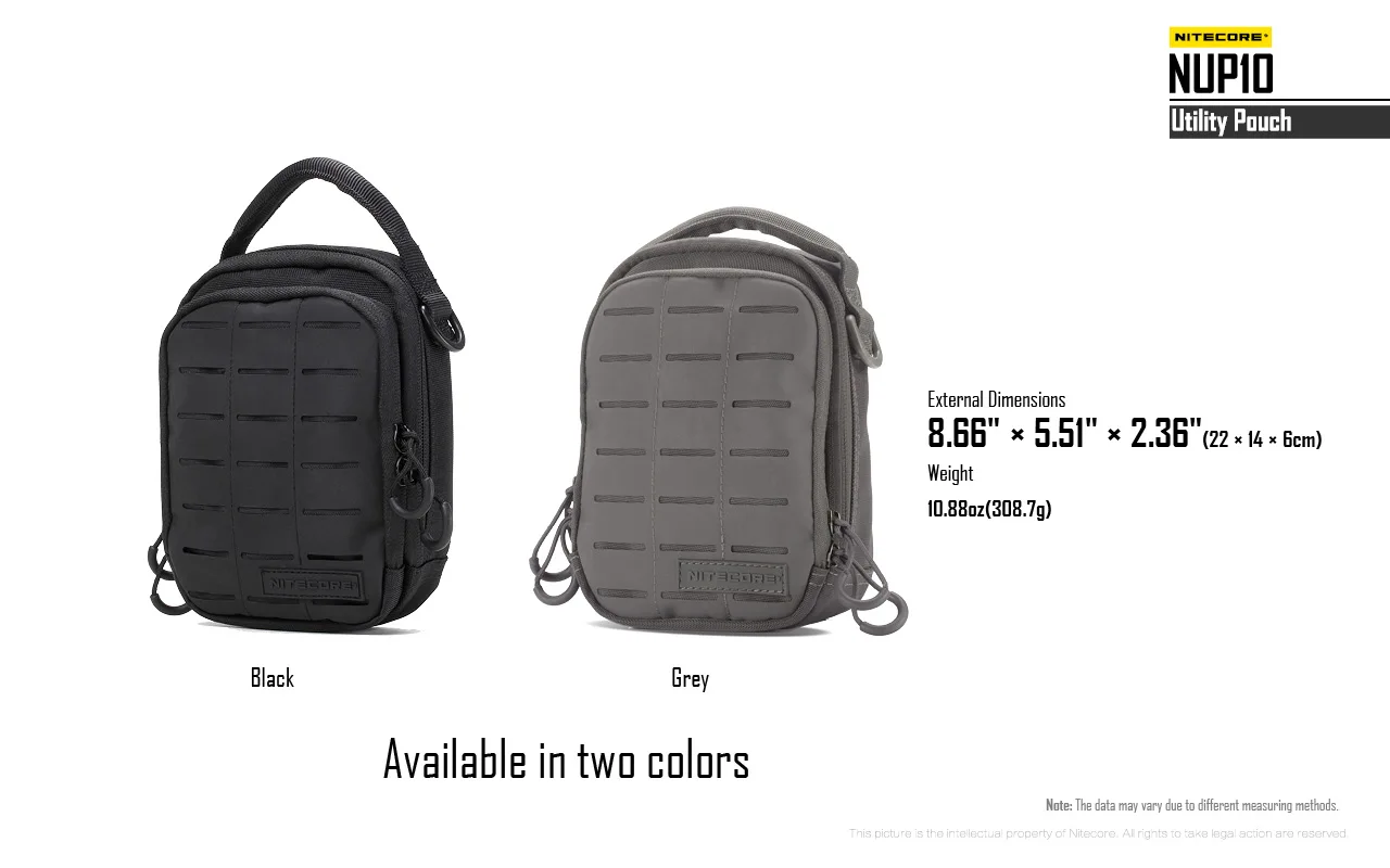 NITECORE NUP10 NUP20 Pocket Pouch Black Sling Bag 1000D Nylon Handbag Tactical Crossbody Bag Molle System Waist Bags Men Women