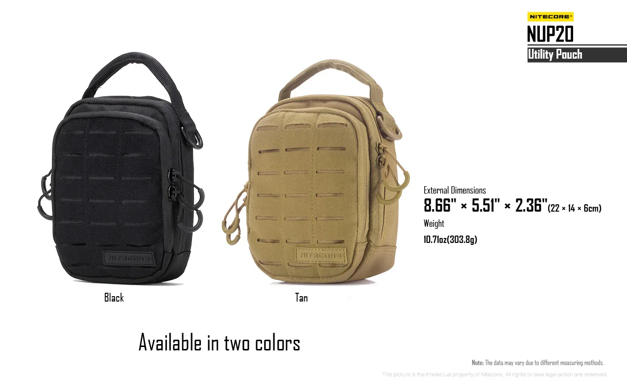 NITECORE NUP10 NUP20 Pocket Pouch Black Sling Bag 1000D Nylon Handbag Tactical Crossbody Bag Molle System Waist Bags Men Women