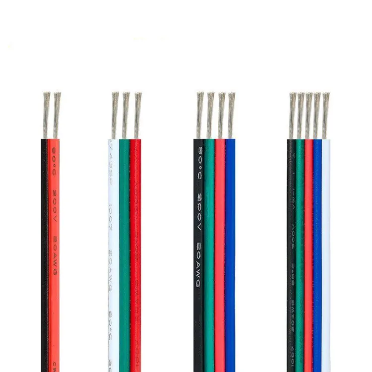 5M-100M RGB Led Connector Cable 22/20/18AWG 2/3/4/5/6Pin Electric Extension Wire for 5050 3528 WS2812B RGBW CCT LED Strip Lights