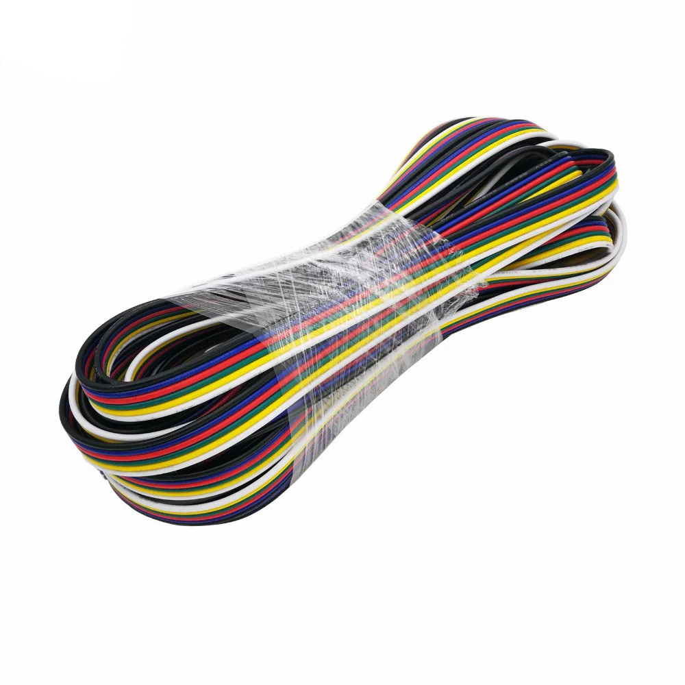 5M-100M RGB Led Connector Cable 22/20/18AWG 2/3/4/5/6Pin Electric Extension Wire for 5050 3528 WS2812B RGBW CCT LED Strip Lights