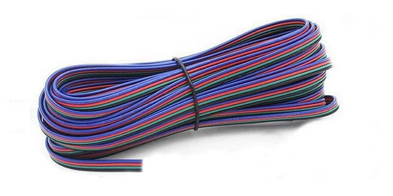 5M-100M RGB Led Connector Cable 22/20/18AWG 2/3/4/5/6Pin Electric Extension Wire for 5050 3528 WS2812B RGBW CCT LED Strip Lights