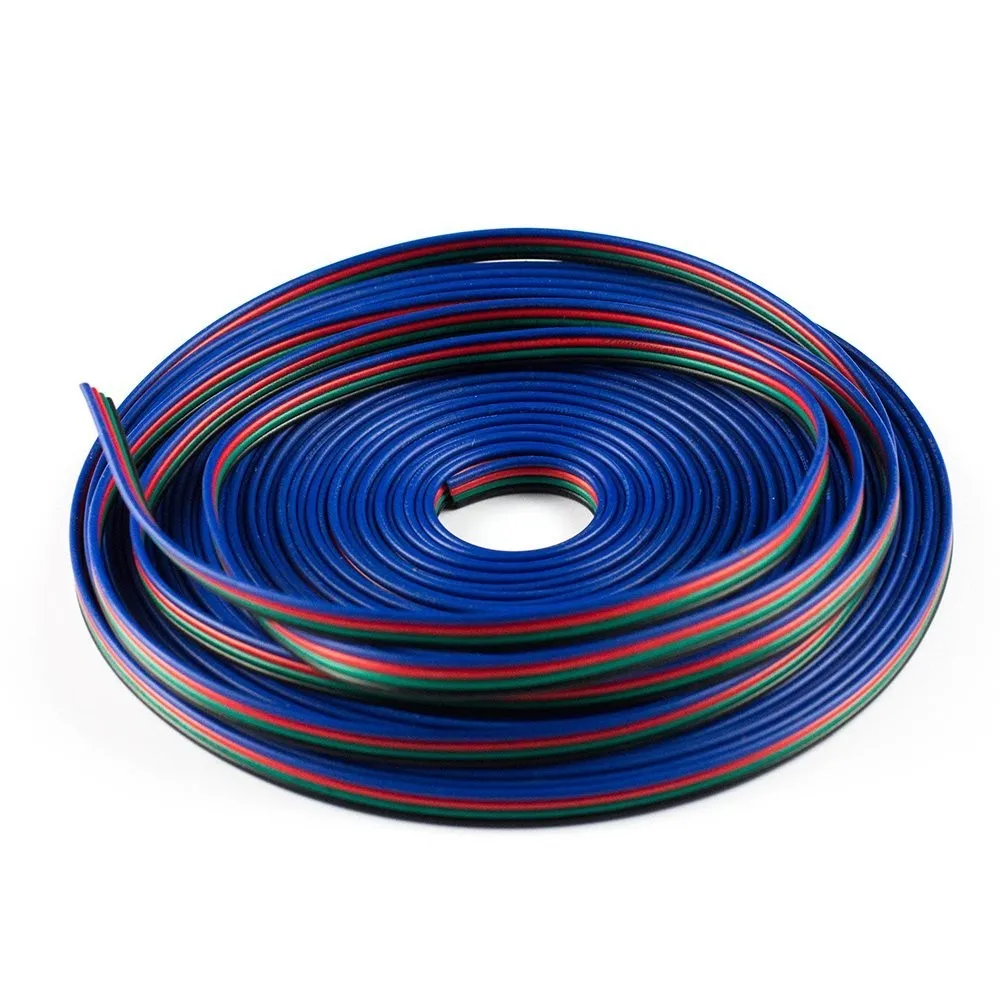 5M-100M RGB Led Connector Cable 22/20/18AWG 2/3/4/5/6Pin Electric Extension Wire for 5050 3528 WS2812B RGBW CCT LED Strip Lights