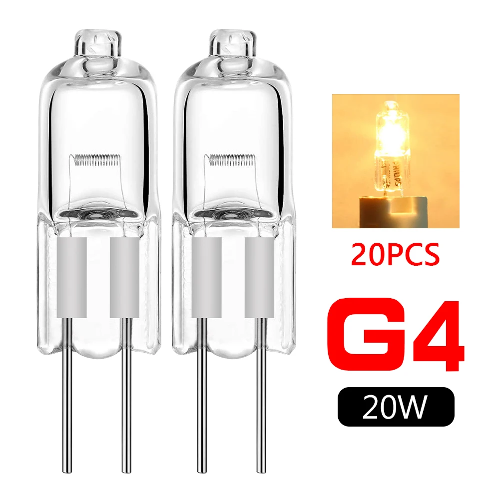 100PCS Wholesale Halogen Lamps G4 Base 20W 12V Energy Saving Tungsten Halogen JC Type Light Bulb Lamp