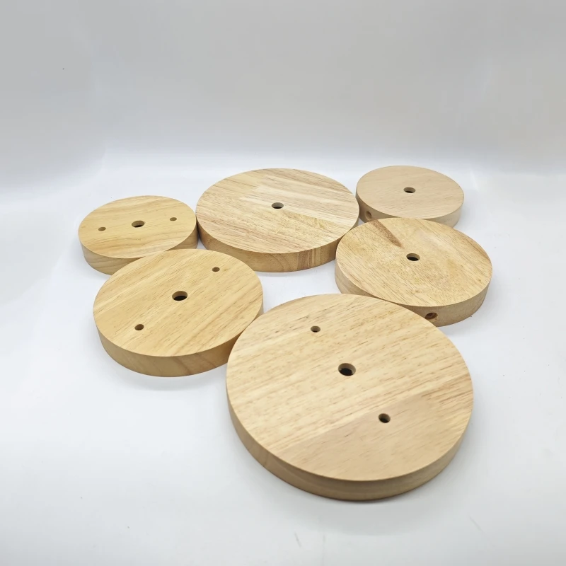 Thickened Solid Wood Ceiling Panel Round Rectangular Ceiling Panel Chassis Lamps Lighting Accessories Single Head 3 Heads