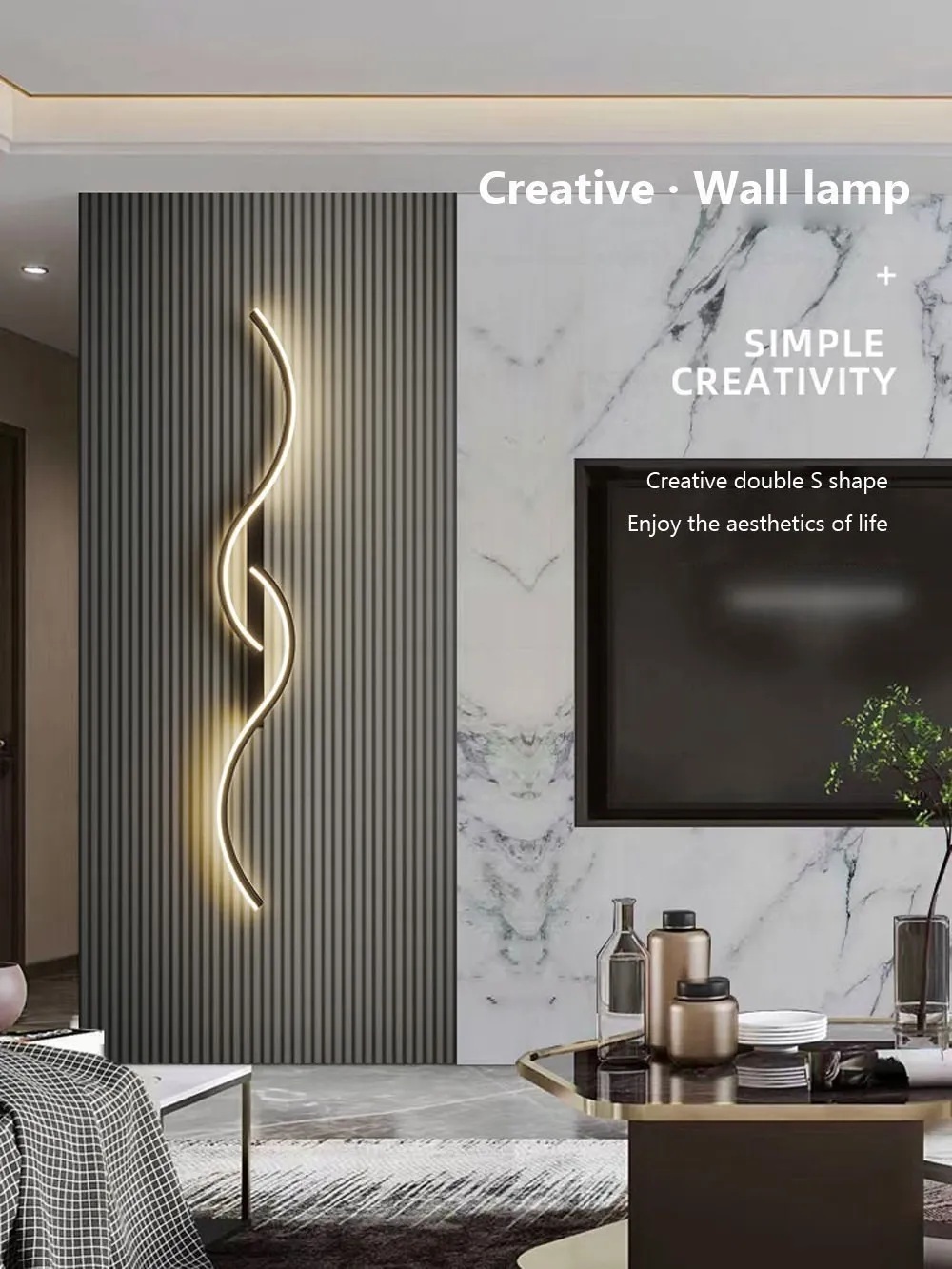 Modern LED Wall Lamp Minimalist Led Light Bedroom Bedside Long Strip Wall Sconces Living Room Sofa Home Indoor Lighting Fixture