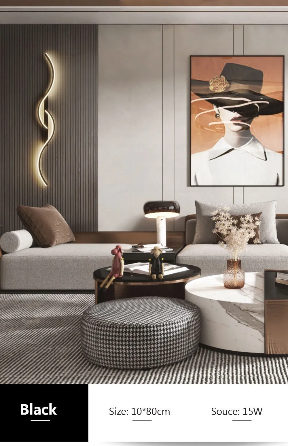 Modern LED Wall Lamp Minimalist Led Light Bedroom Bedside Long Strip Wall Sconces Living Room Sofa Home Indoor Lighting Fixture