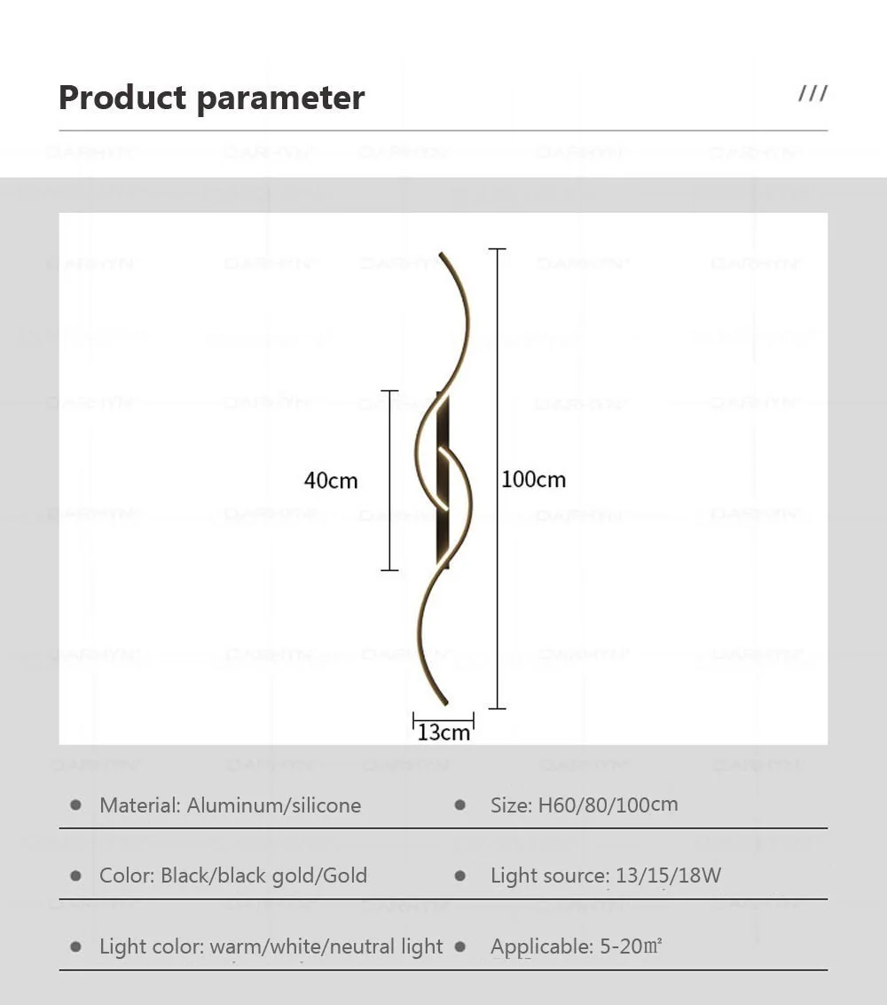 Modern LED Wall Lamp Minimalist Led Light Bedroom Bedside Long Strip Wall Sconces Living Room Sofa Home Indoor Lighting Fixture