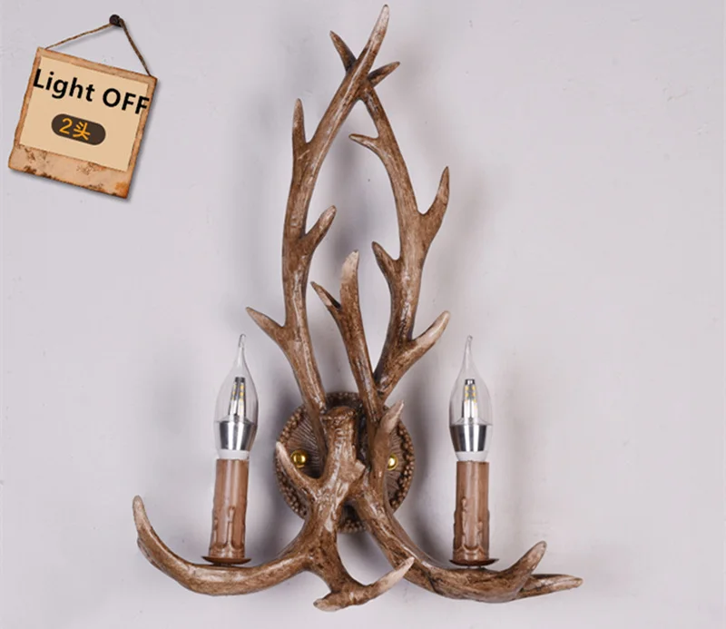 Vintage Deer Chandelier Lighting Retro Antler Chandelier for Living Room Church Lustres Luminaria Resin Deer Horn Hanging Lamp