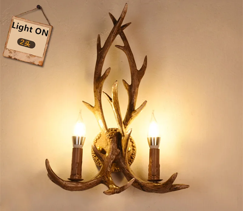 Vintage Deer Chandelier Lighting Retro Antler Chandelier for Living Room Church Lustres Luminaria Resin Deer Horn Hanging Lamp