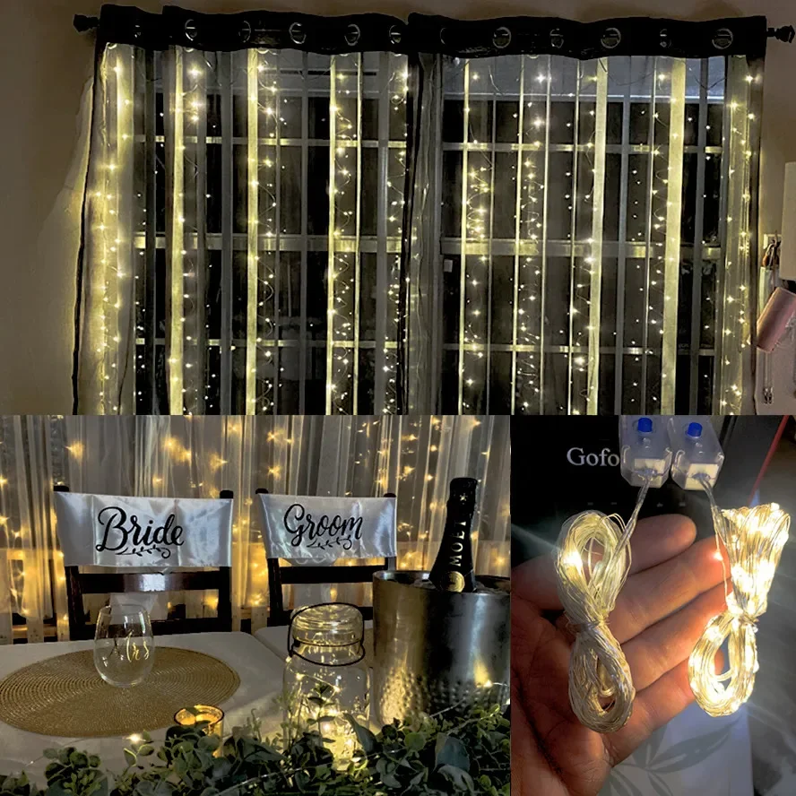5M/10M/20M LED Copper Wire String Lights 8-mode USB Fairy Lights Garland Lamps for Festival Wedding Party Outdoor Christmas