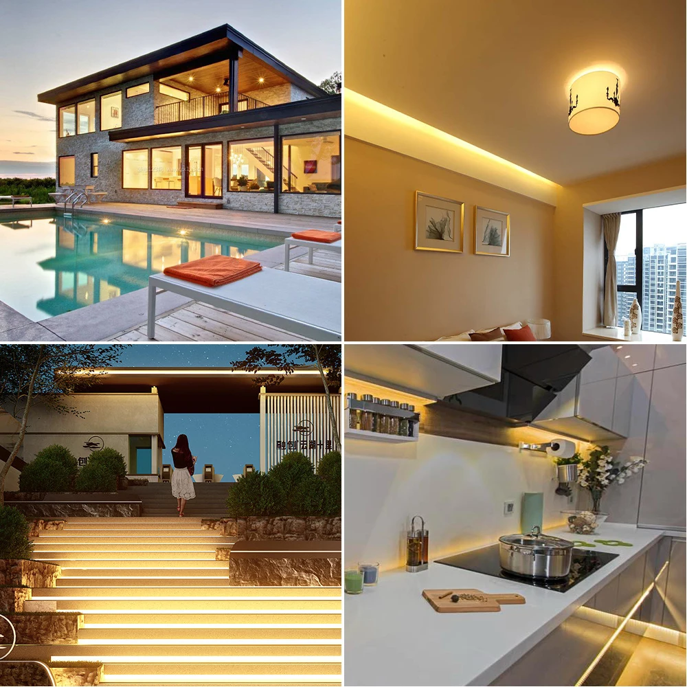 IP68 Waterproof COB Strip 12V 24V 320Leds/M RA90 3000K 4000K 6000K Home Garden Decor Flexible Ribbon Rope LED Light 1M 10M 20M