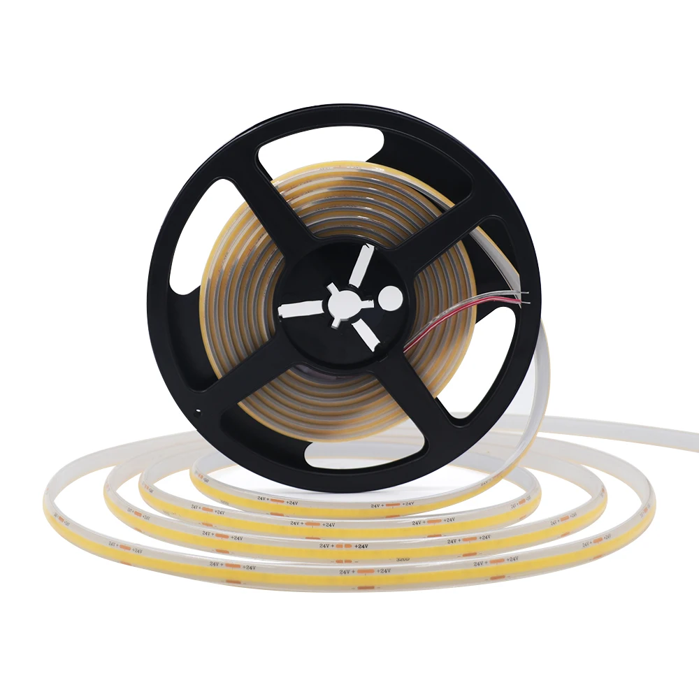 IP68 Waterproof COB Strip 12V 24V 320Leds/M RA90 3000K 4000K 6000K Home Garden Decor Flexible Ribbon Rope LED Light 1M 10M 20M