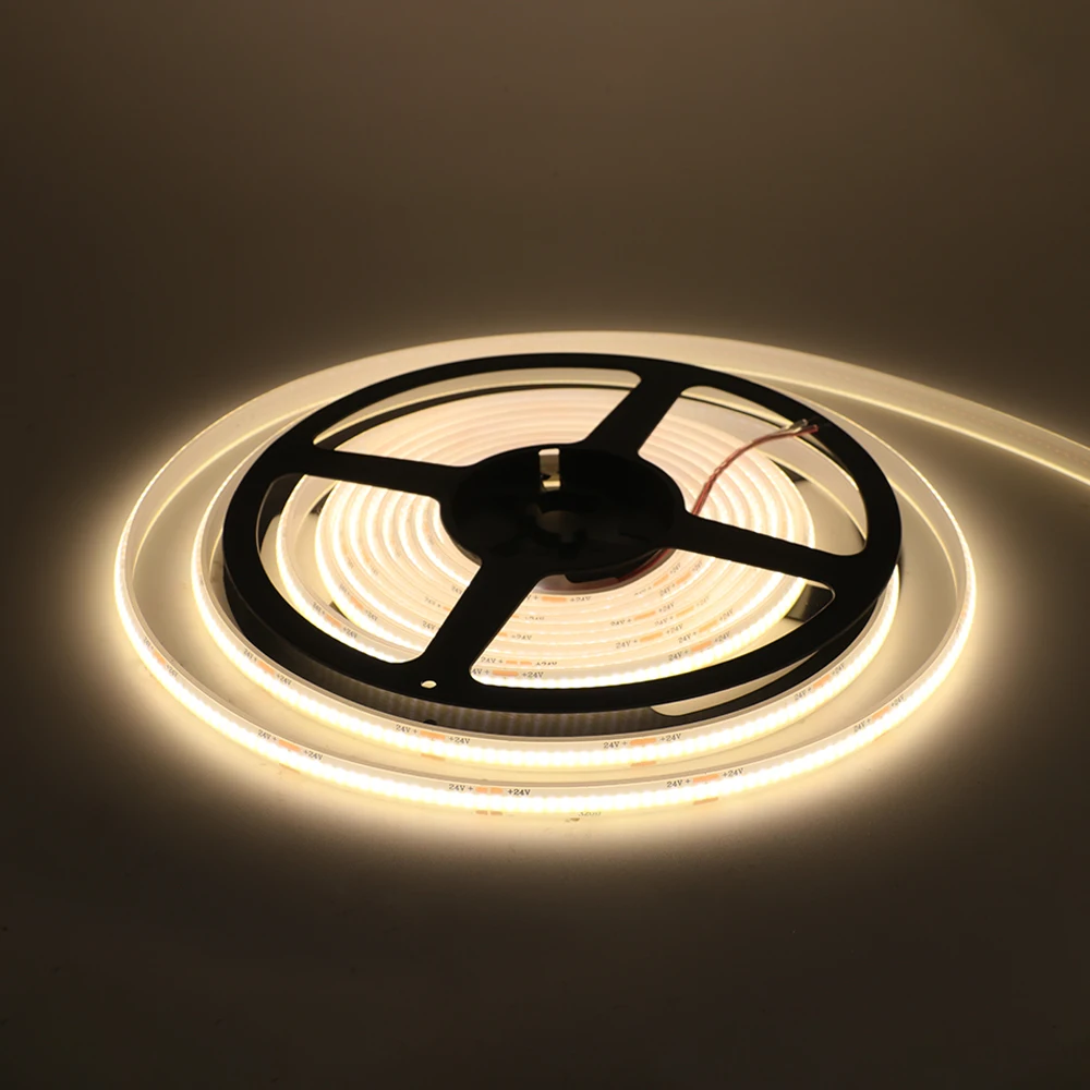 IP68 Waterproof COB Strip 12V 24V 320Leds/M RA90 3000K 4000K 6000K Home Garden Decor Flexible Ribbon Rope LED Light 1M 10M 20M