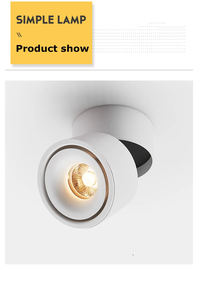 7W10W15W20W24W30W40W48W Folding Rotating LED Downlight Surface Mounted Anti Glare COB Ceiling Lamp Spot Light 110-240V