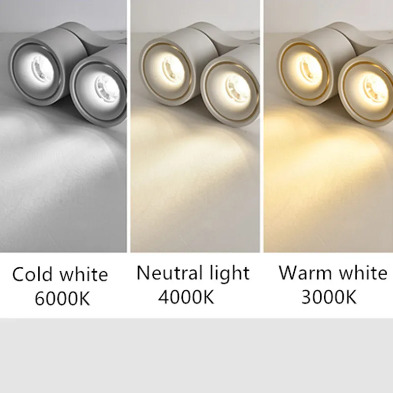 7W10W15W20W24W30W40W48W Folding Rotating LED Downlight Surface Mounted Anti Glare COB Ceiling Lamp Spot Light 110-240V