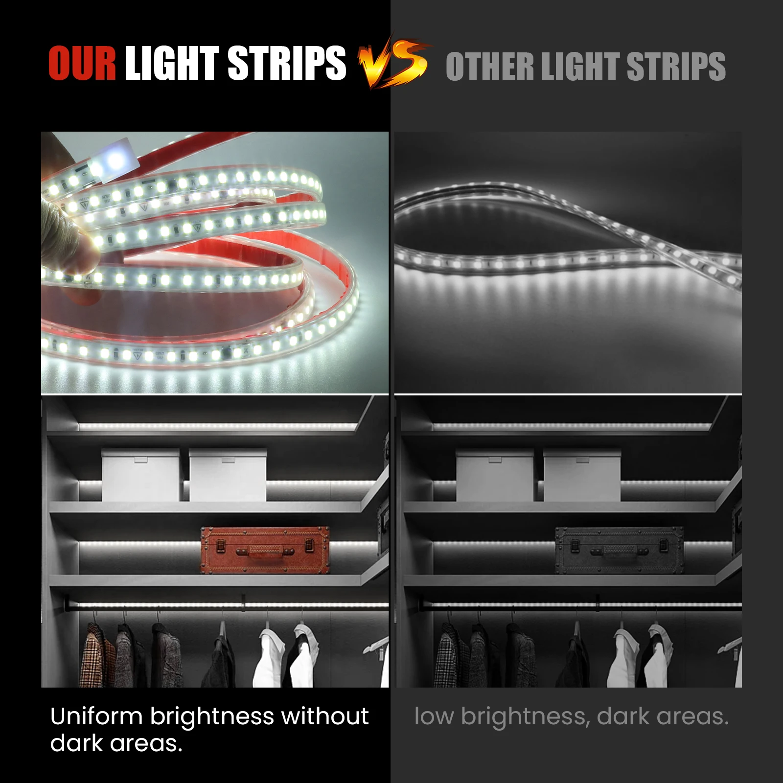 AC 220V 240V LED Strip 3000K 4000K 6000K 120Leds/M Flexible Ribbon Stripe IP65 Waterproof Self Adhesive Tape Strip Chain Light