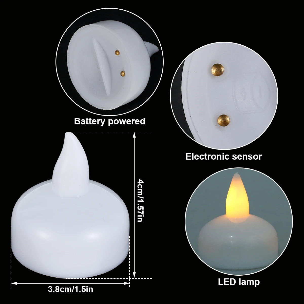 36/12pcs Floating Candle Lamp Flameless Tea Light Flicker Electronic Waterproof LED Light For Wedding Party Pool Spa Table Decor