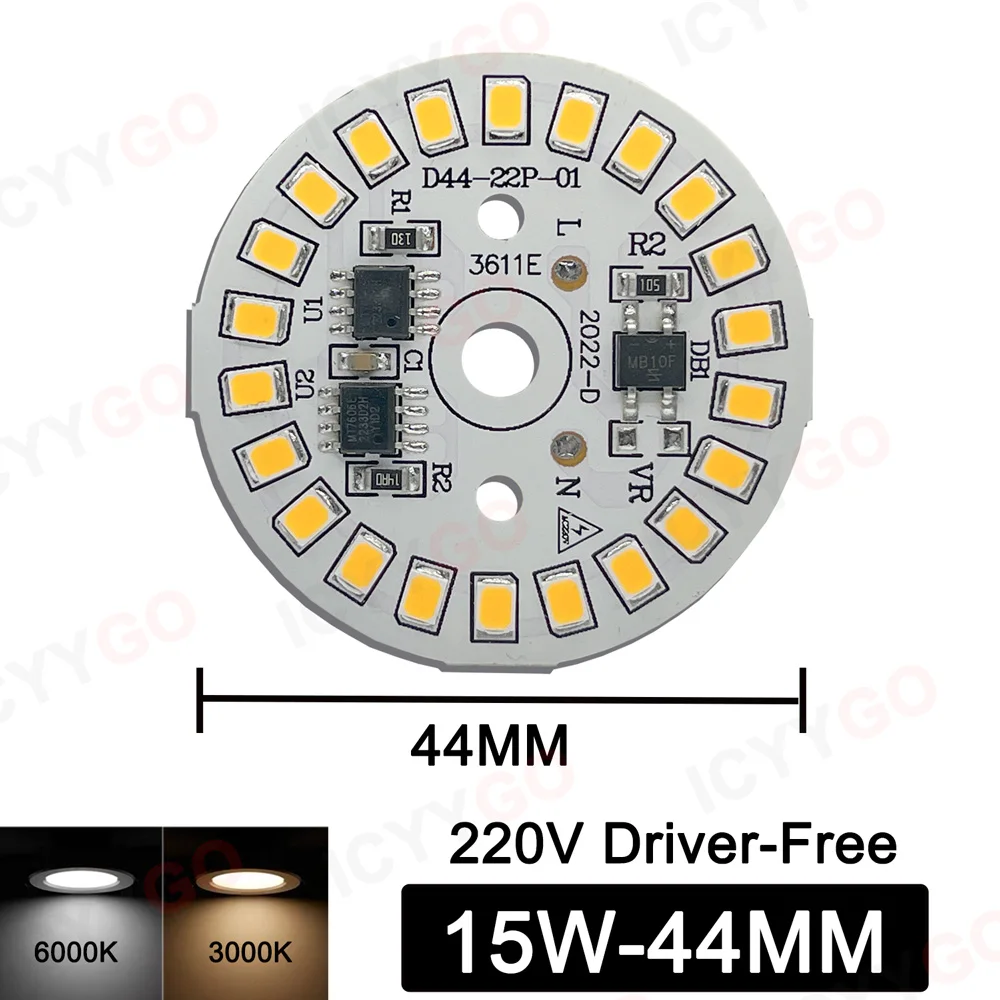 3W 5W 7W 9W 12W 15W 18W 220V High Voltage Light Panel Round Light Panel Driver-Free DIY LED Light Panel Bulb Light Source Board