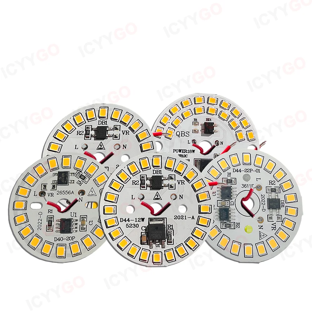 3W 5W 7W 9W 12W 15W 18W 220V High Voltage Light Panel Round Light Panel Driver-Free DIY LED Light Panel Bulb Light Source Board