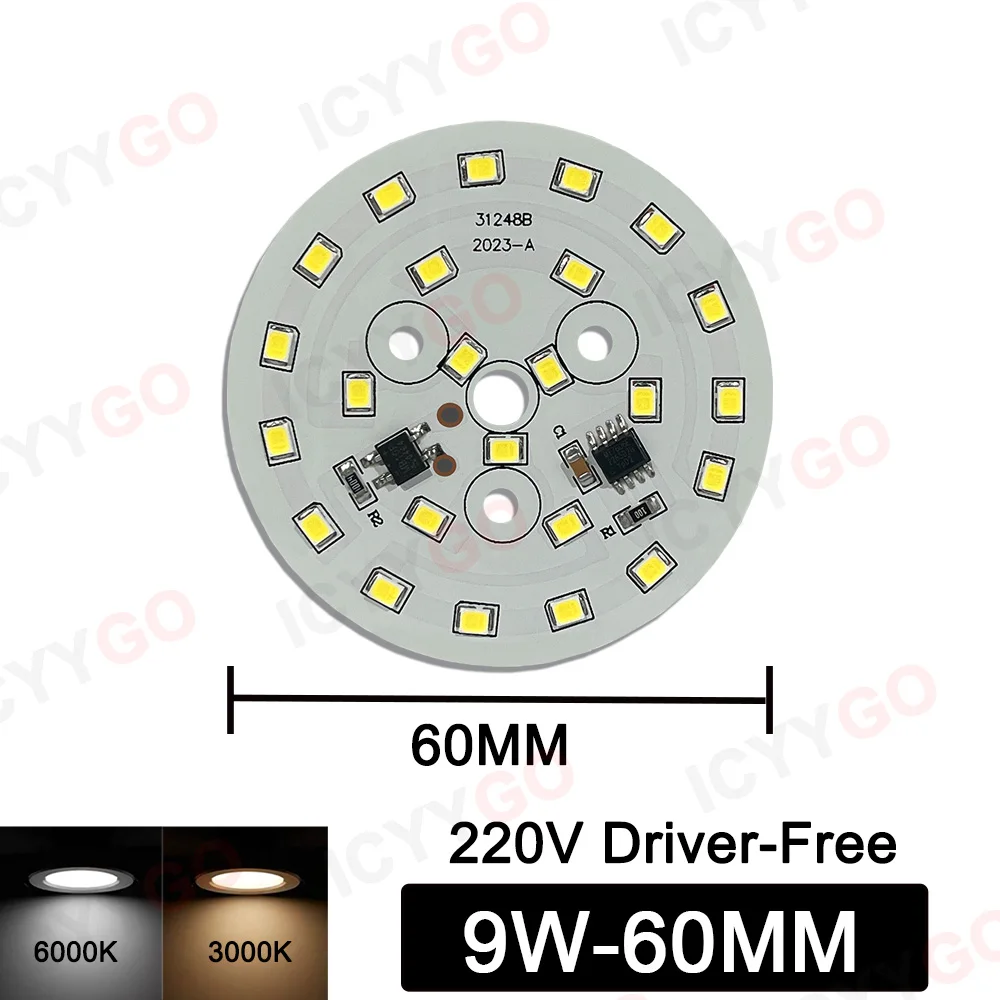3W 5W 7W 9W 12W 15W 18W 220V High Voltage Light Panel Round Light Panel Driver-Free DIY LED Light Panel Bulb Light Source Board