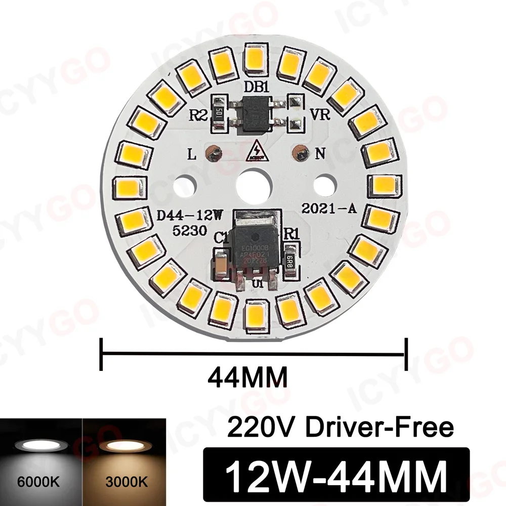 3W 5W 7W 9W 12W 15W 18W 220V High Voltage Light Panel Round Light Panel Driver-Free DIY LED Light Panel Bulb Light Source Board