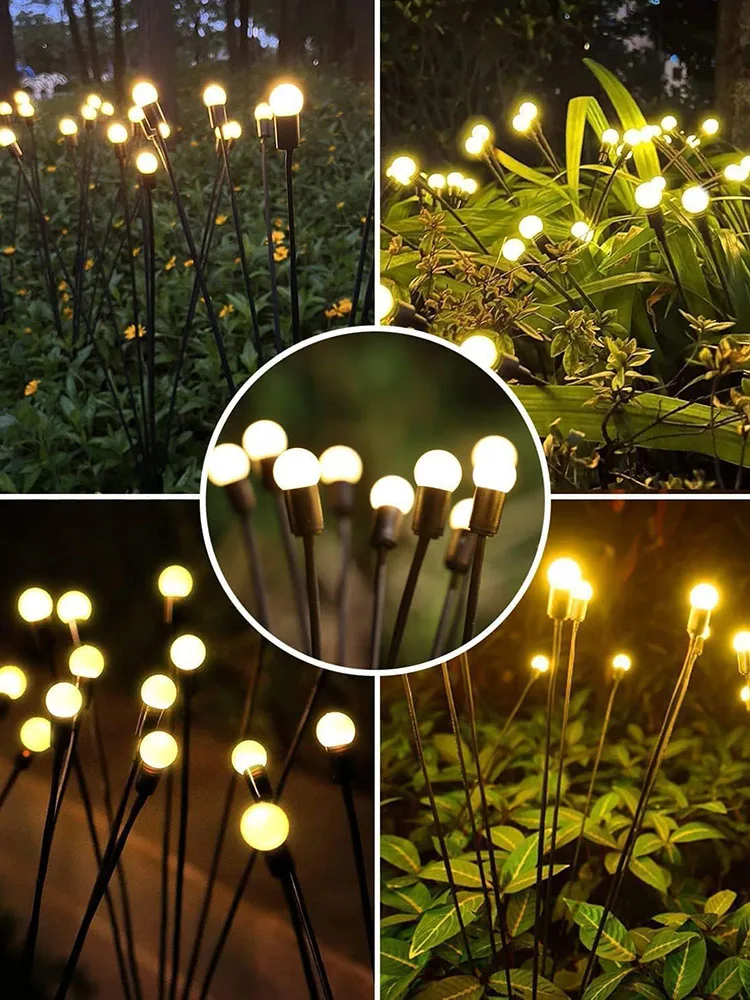 6/8/10L Solar Firefly Lights Waterproof Outdoor Garden Decoration Landscape Lights Lawn Lights Suitable for Festive Decoration.