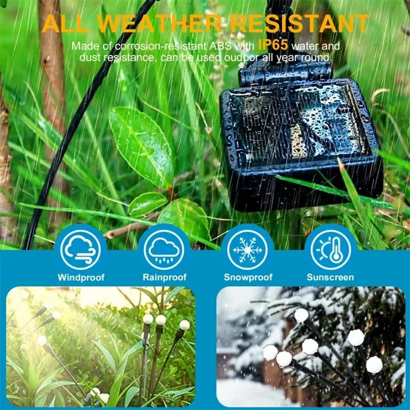 6/8/10L Solar Firefly Lights Waterproof Outdoor Garden Decoration Landscape Lights Lawn Lights Suitable for Festive Decoration.