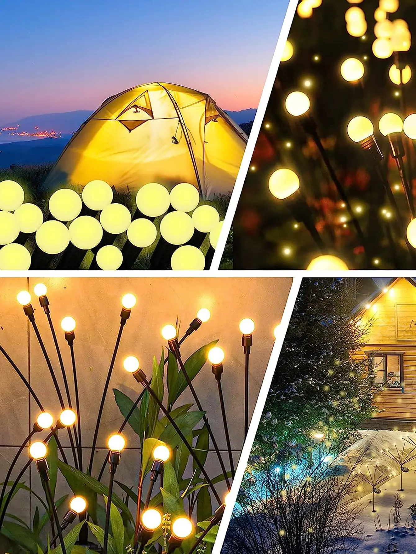 6/8/10L Solar Firefly Lights Waterproof Outdoor Garden Decoration Landscape Lights Lawn Lights Suitable for Festive Decoration.
