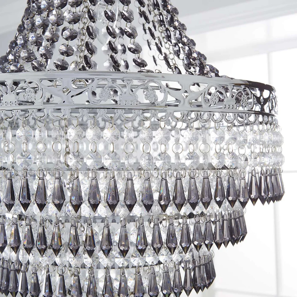 Blenheim 47cm Plastic Large Acrylic Chandelier Shade Easy Fit Pendant Droplets Lamp Shade no Bulb (Without Light Cord Kit)