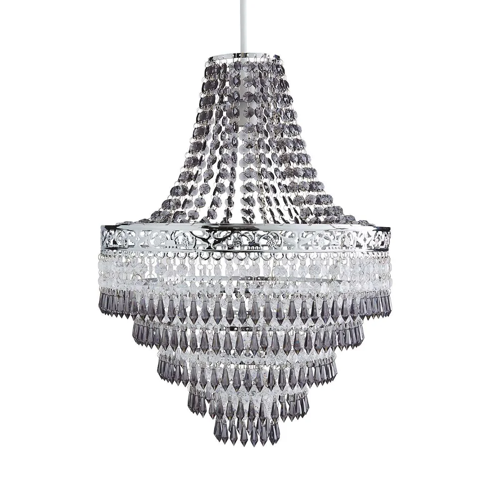 Blenheim 47cm Plastic Large Acrylic Chandelier Shade Easy Fit Pendant Droplets Lamp Shade no Bulb (Without Light Cord Kit)