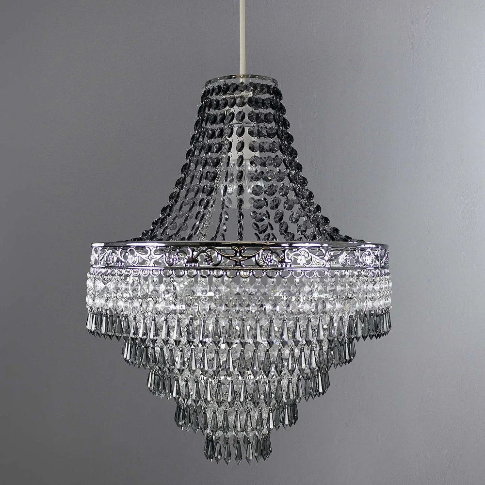 Blenheim 47cm Plastic Large Acrylic Chandelier Shade Easy Fit Pendant Droplets Lamp Shade no Bulb (Without Light Cord Kit)