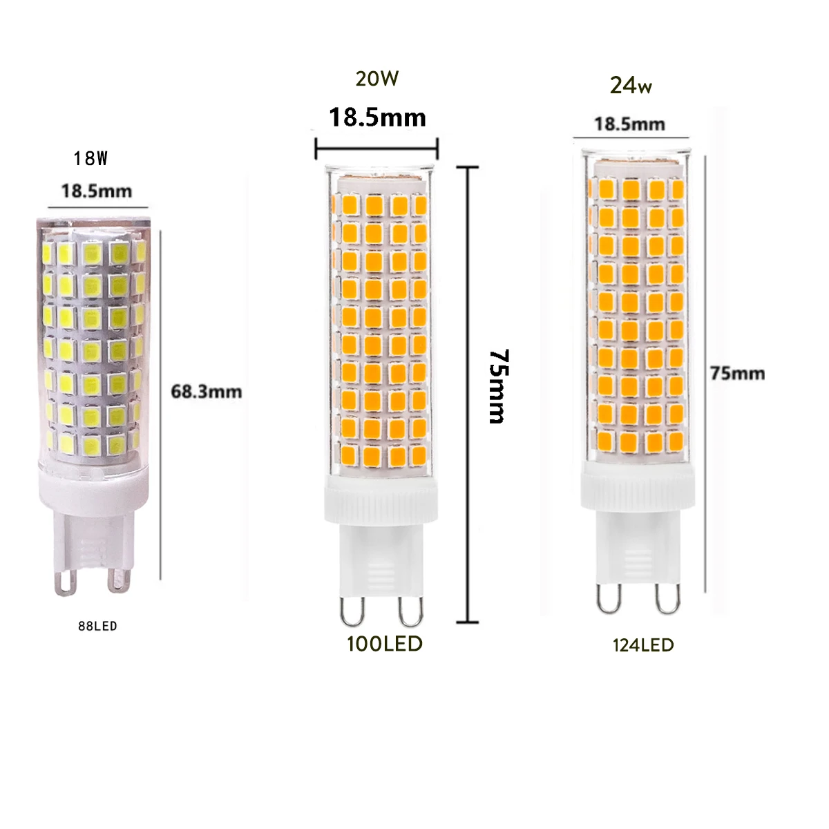 Mini G9 LED Bulbs Light Ceramic Lamp 220V 110V 7W 9W 12W 18W 20W 24W 2835 SMD Replace 100W Halogen Lamps Bright For Home Decor