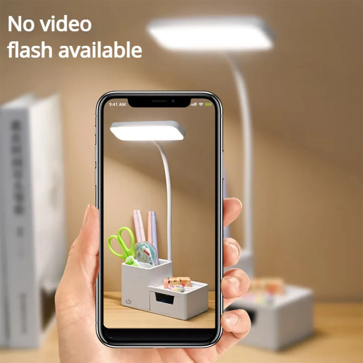 3000XHH Rechargeable Folding Table Lamp LED Touch Dimmable Study USB Reading Light Eye Protection Pen Holder Bedroom Night Light