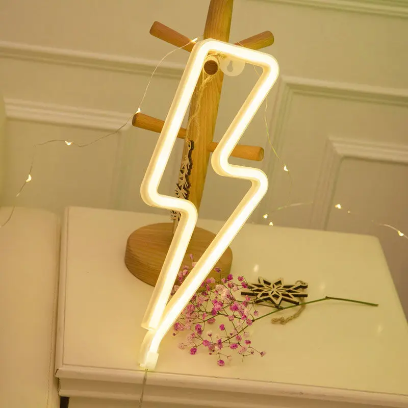 Lightning LED neon light, USB/battery powered, bedroom, gaming room, living room, office, wedding, birthday, party supplies