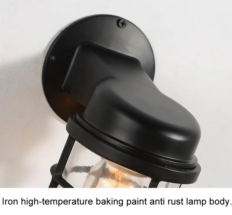 Outdoor Waterproof Wall Lamp American Country Retro Loft Aisle Balcony Lights Garden Porch Lighting European Style E27 Fixtures