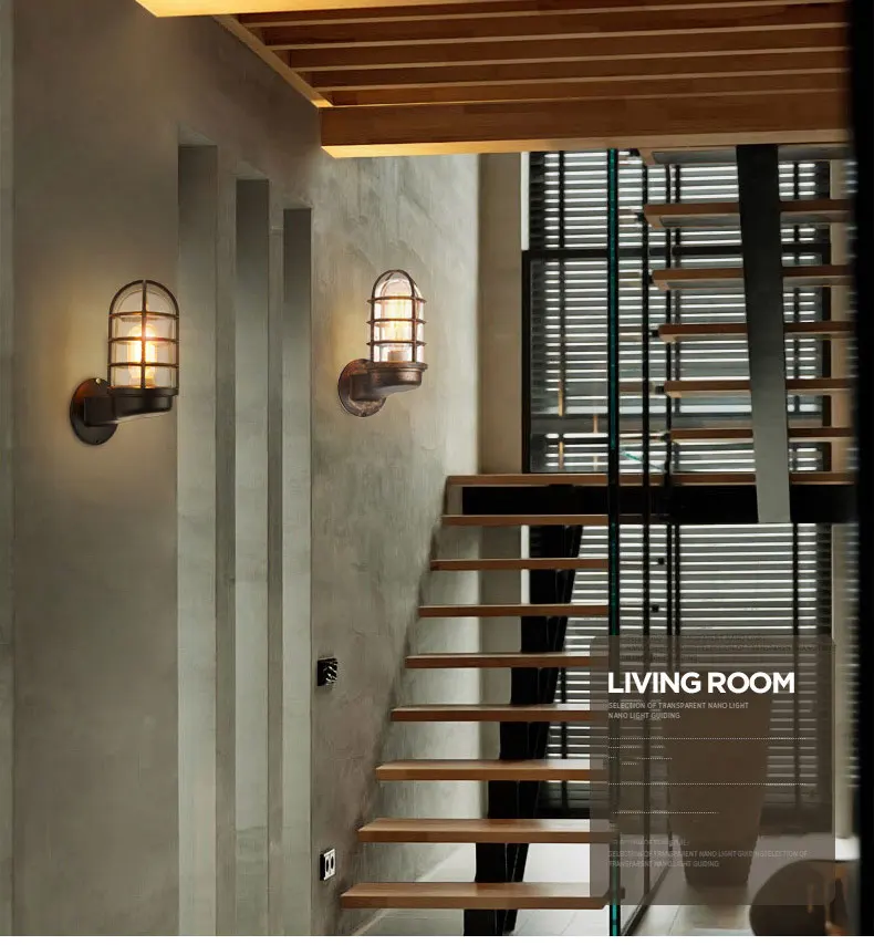 Outdoor Waterproof Wall Lamp American Country Retro Loft Aisle Balcony Lights Garden Porch Lighting European Style E27 Fixtures
