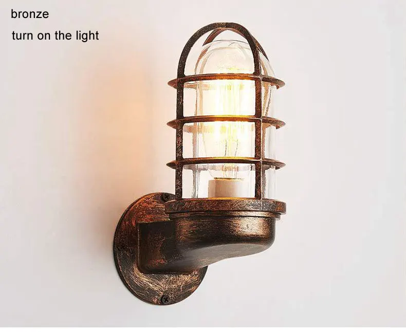 Outdoor Waterproof Wall Lamp American Country Retro Loft Aisle Balcony Lights Garden Porch Lighting European Style E27 Fixtures