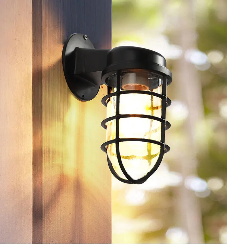 Outdoor Waterproof Wall Lamp American Country Retro Loft Aisle Balcony Lights Garden Porch Lighting European Style E27 Fixtures