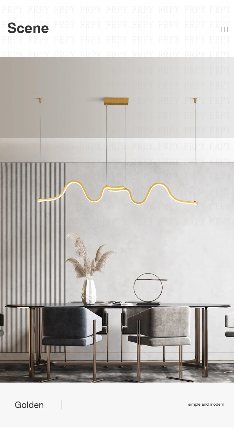 Minimalist Linear LED Pendant Light Nordic Luxury Hanging Chandelier For Tubular Restaurant Kitchen Office Coffee Indoor Lamps