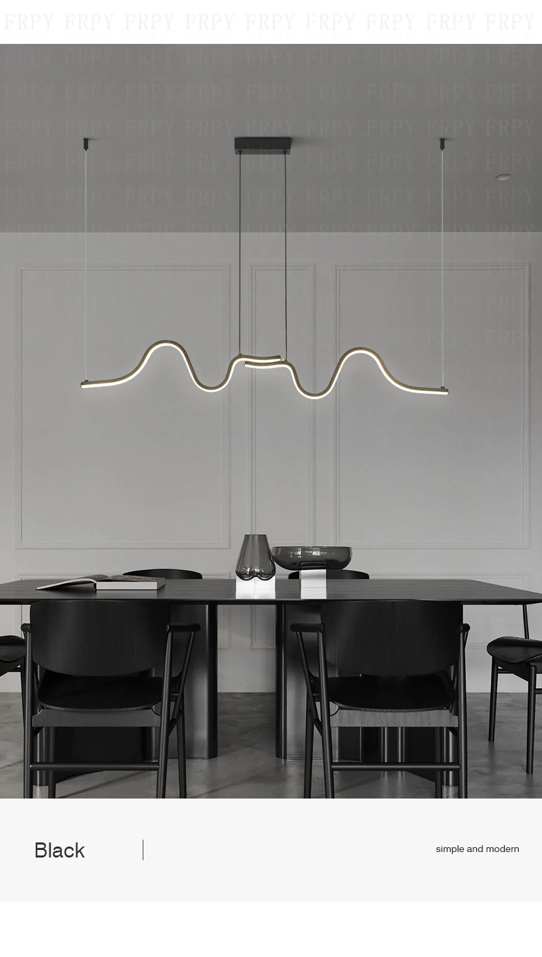 Minimalist Linear LED Pendant Light Nordic Luxury Hanging Chandelier For Tubular Restaurant Kitchen Office Coffee Indoor Lamps