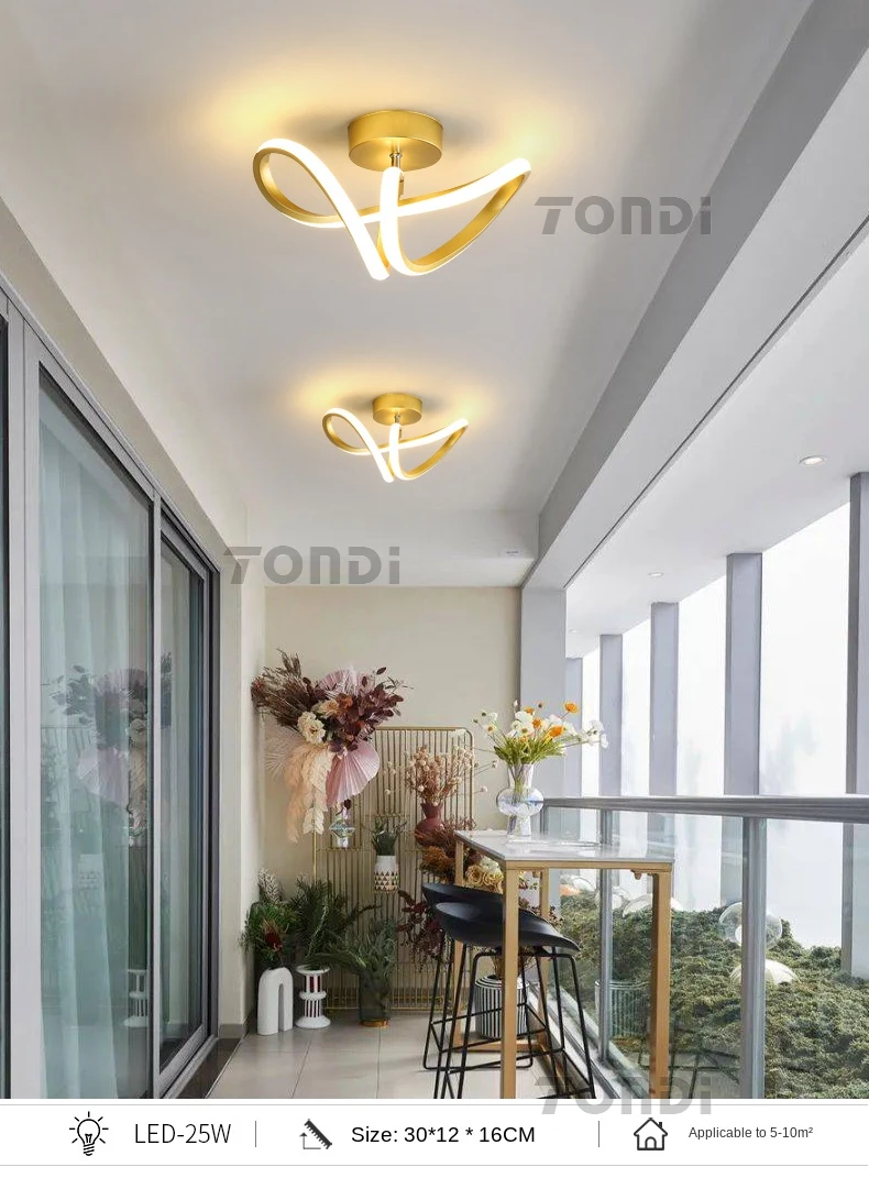 New Modern LED Ceiling Light Simple Balcony Crossing Light Home Corridor Porch Channel Ceiling Light Nordic Wind Cloakroom Light